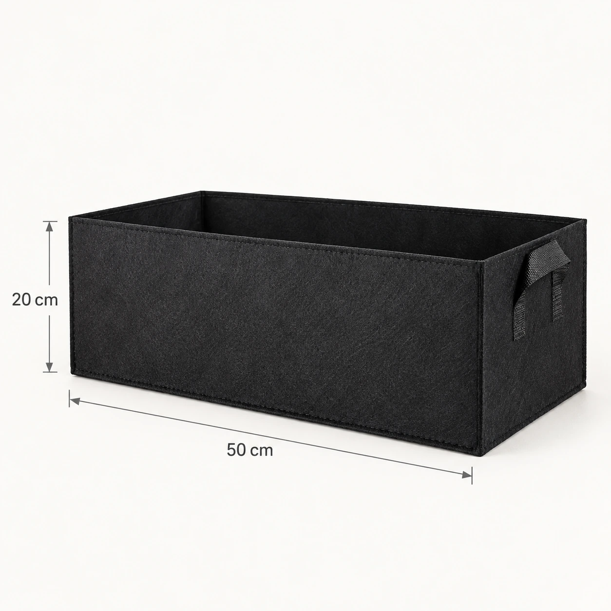 Bac de culture tissu rectangulaire coté 50 cm de long et 20 cm de haut