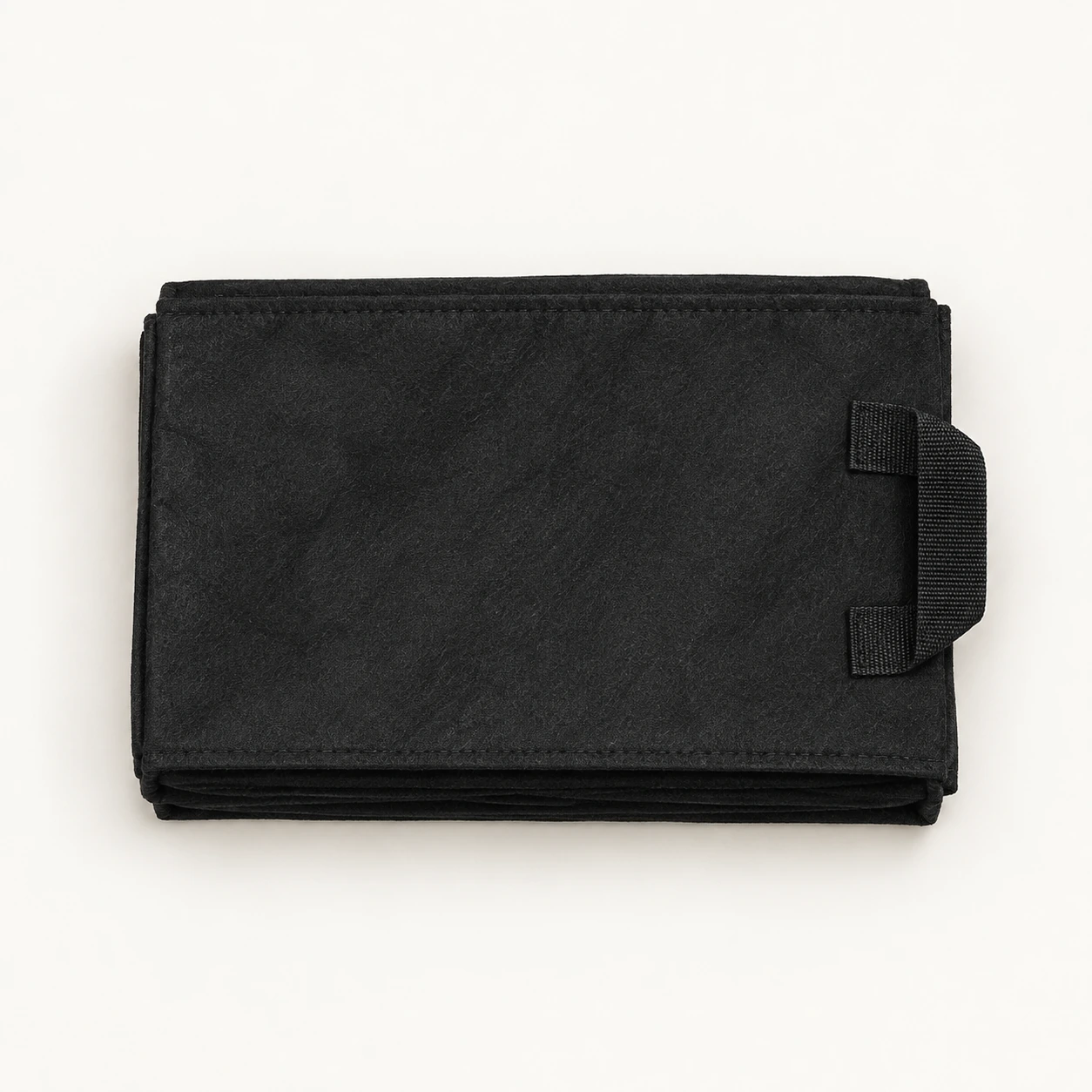 Bac de culture tissu rectangulaire plié à plat tel que livré, vue de dessus