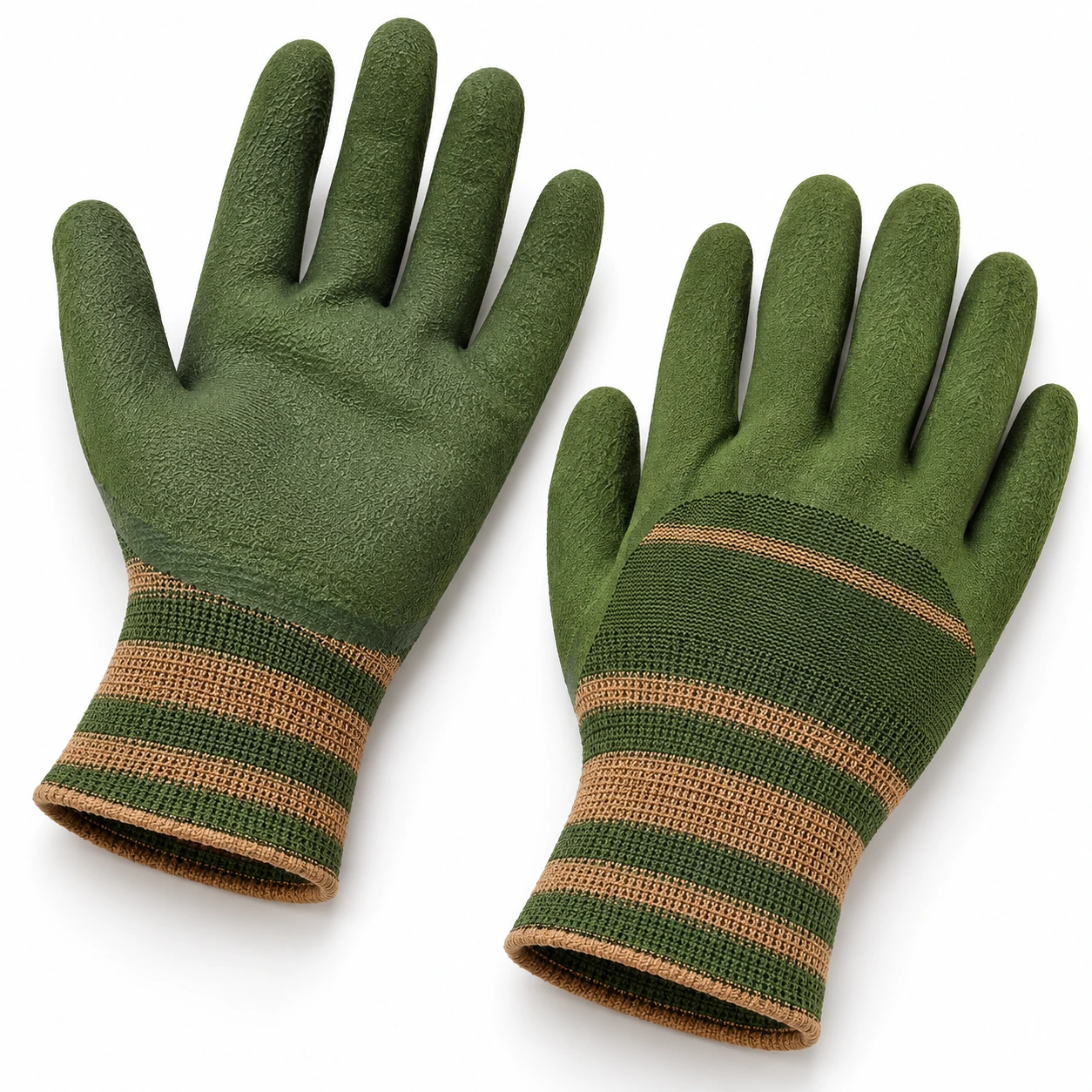 Paire de gants de jardinage sur fond blanc
