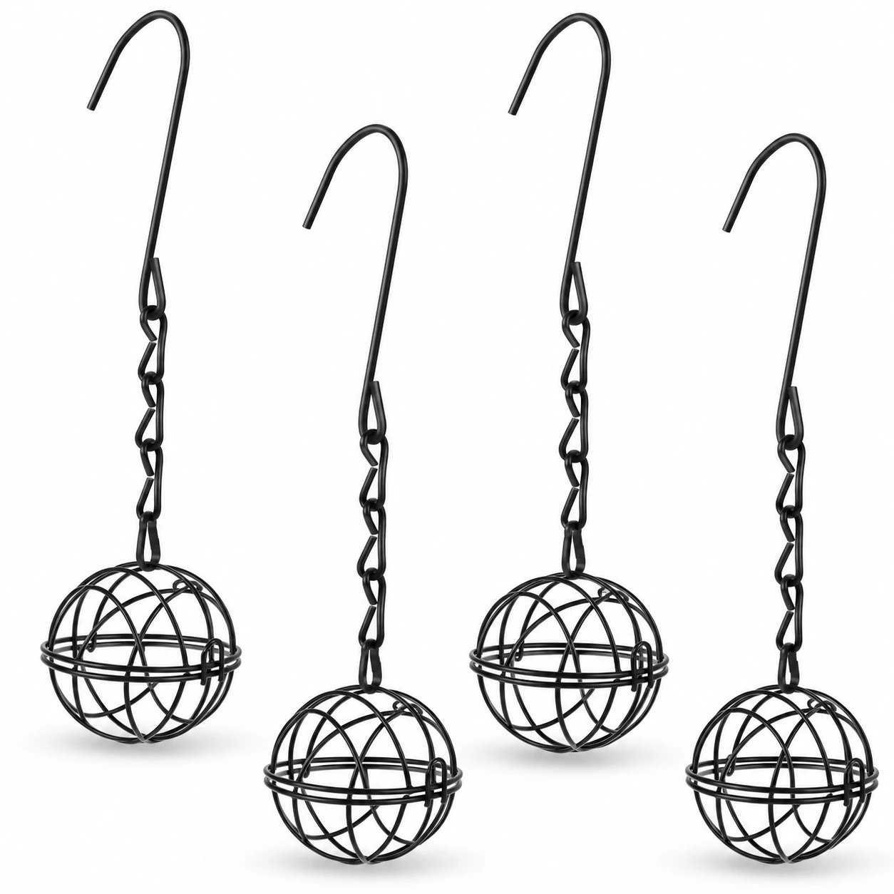 Quatre supports pour boules de graisse sur fond blanc