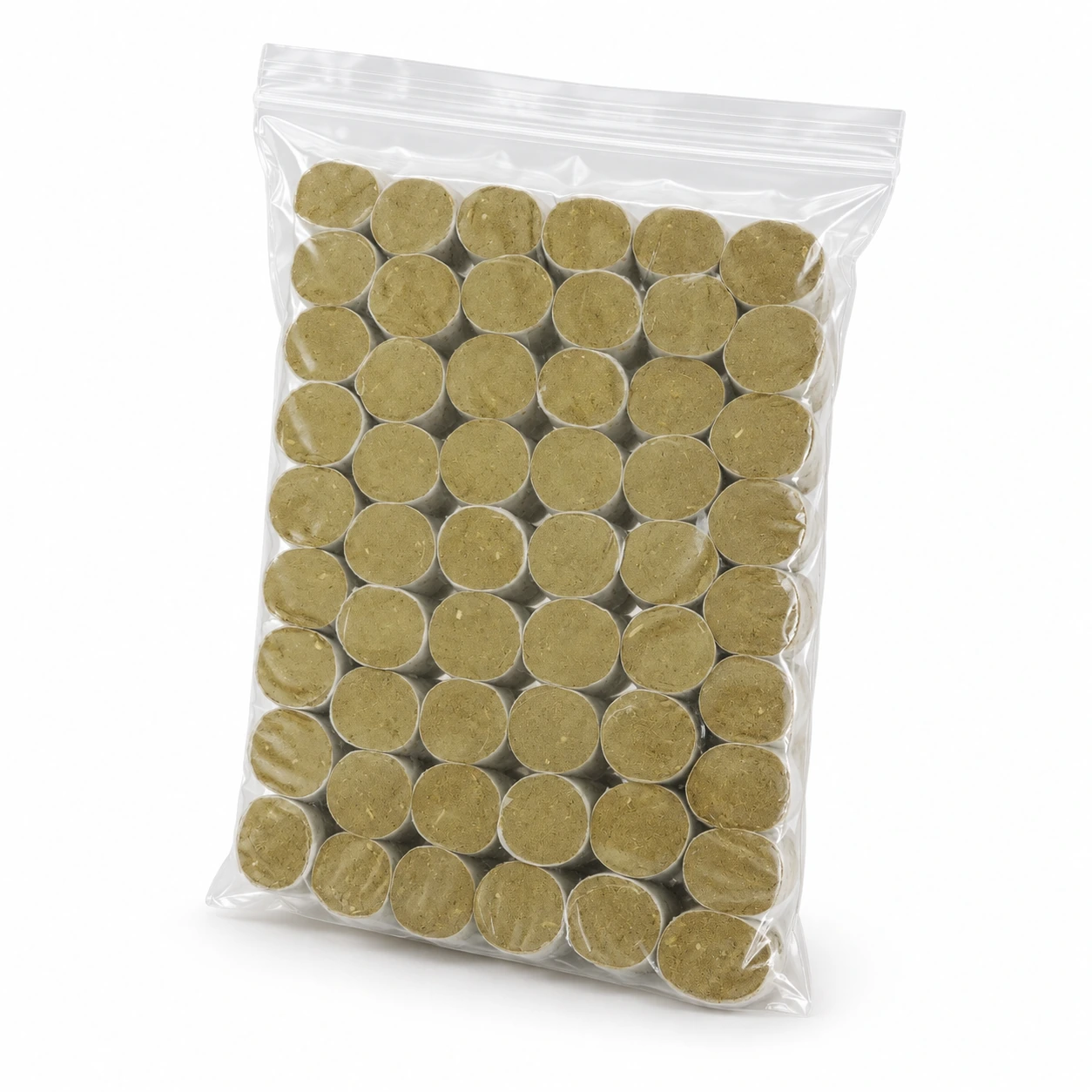 Sachet transparent de bâtonnets de fumigation végétaux beiges pour ruches