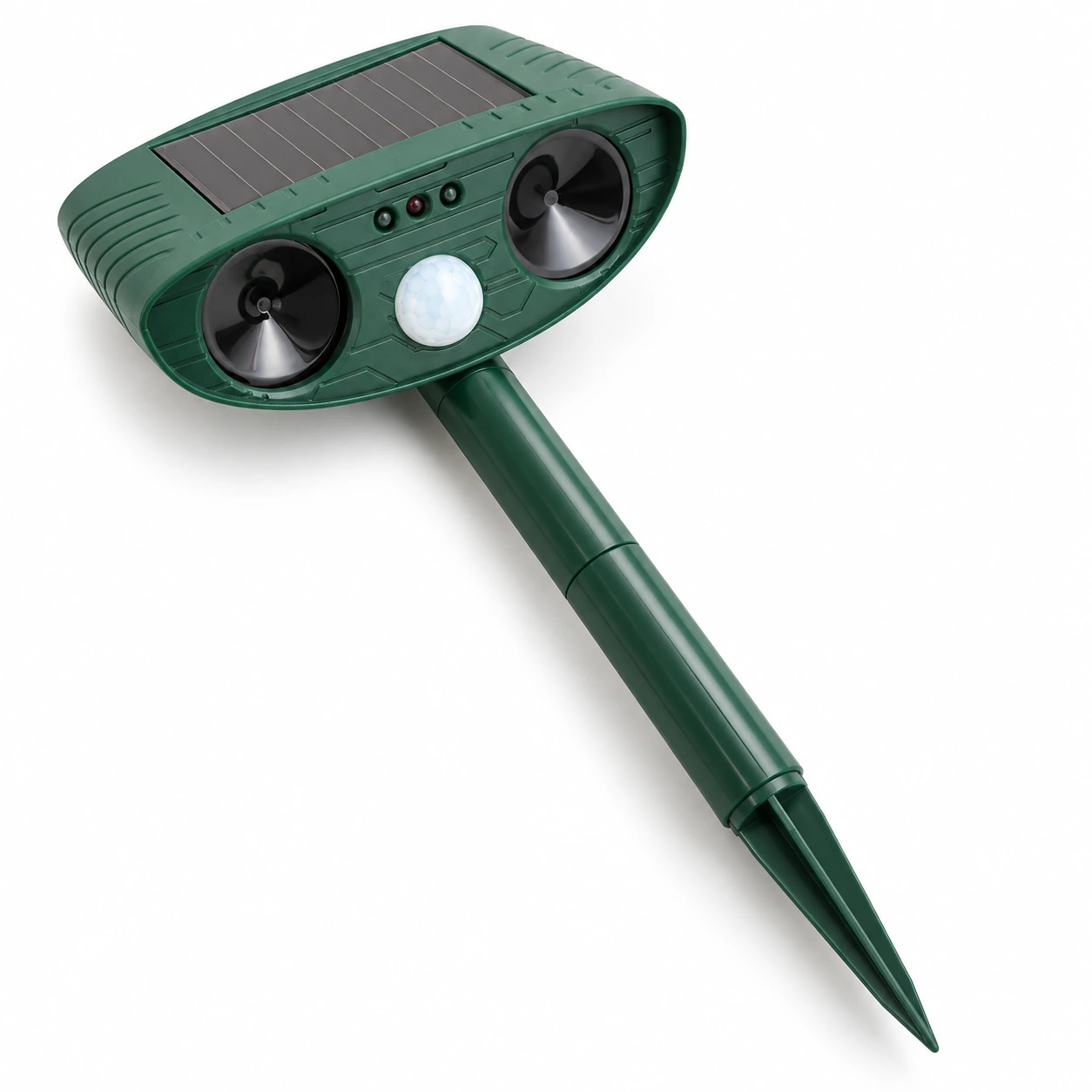 Répulsif solaire vert sur fond blanc