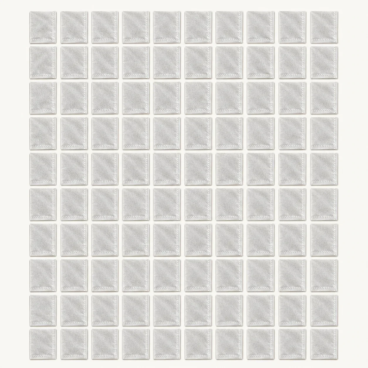 Contenu du lot de 100 sacs de semis disposés en dix rangées