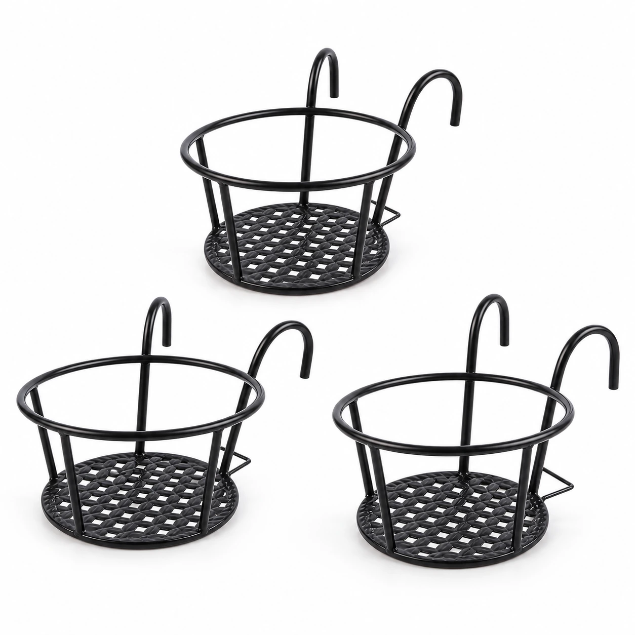 Lot de trois supports noirs sur fond blanc