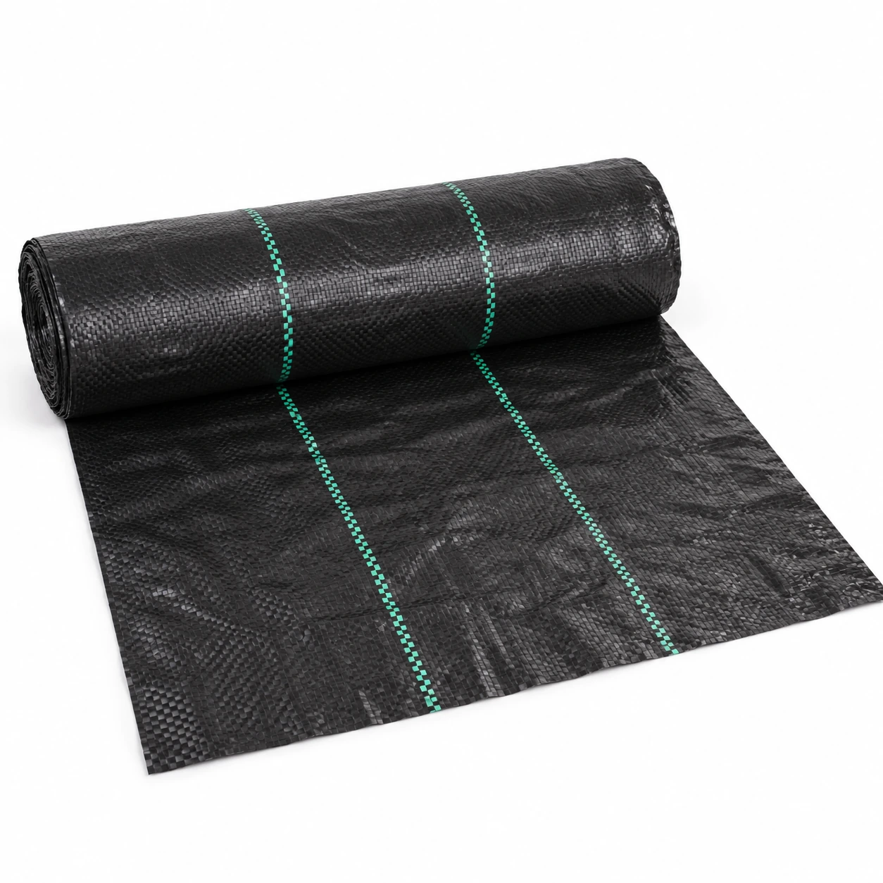Toile de paillage tissée sur fond blanc